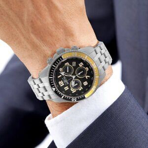 INVICTA Pro Diver Chronograph Swiss Quartz 50mm Stainless Steel Black Dial 24648